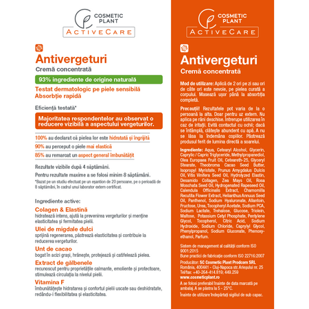 Crema concentrata antivergeturi Active Care, 150 ml, Cosmetic Plant 712848