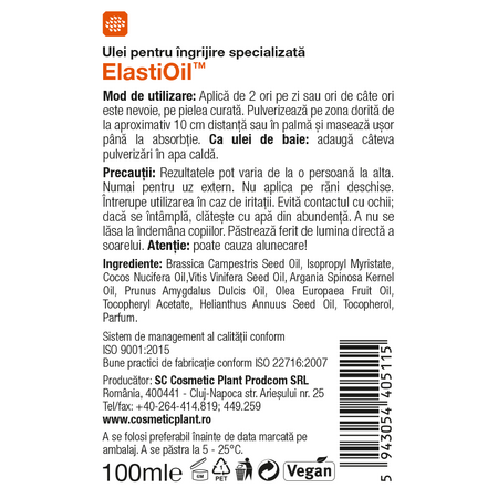 Ulei pentru ingrijire specializata ElastiOil Active Care, 100 ml, Cosmetic Plant 712855