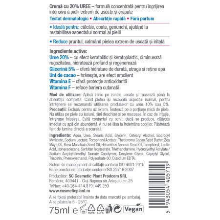 Crema cu 20% uree pentru piele extrem de uscata si crapata Active Care, 75 ml, Cosmetic Plant 712873
