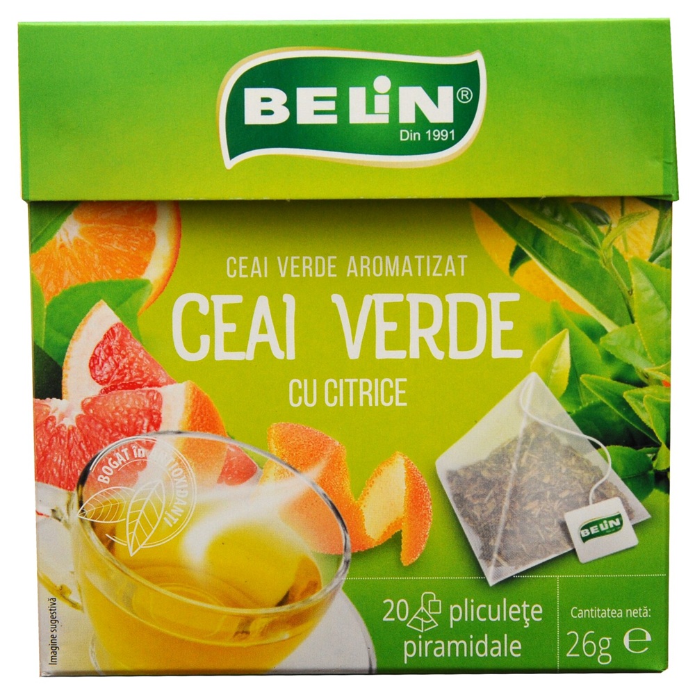 Ceai verde cu citrice, 20 plicuri, Belin