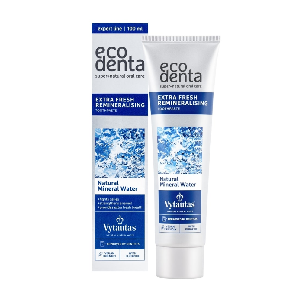 Pasta de dinti remineralizanta extra fresh cu apa minerala Vytautas, 100 ml, Ecodenta