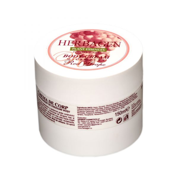 Crema de corp cu micronizat de strugure, 150 ml, Herbagen