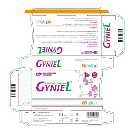 Supozitoare vaginale Gyniel, 10 bucati, Hyllan 702160
