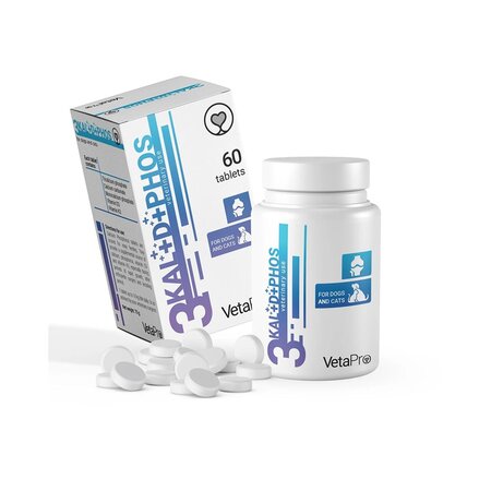 Complex 3 Kal+D+Phos, 60 tablete masticabile, Vetapro 689199