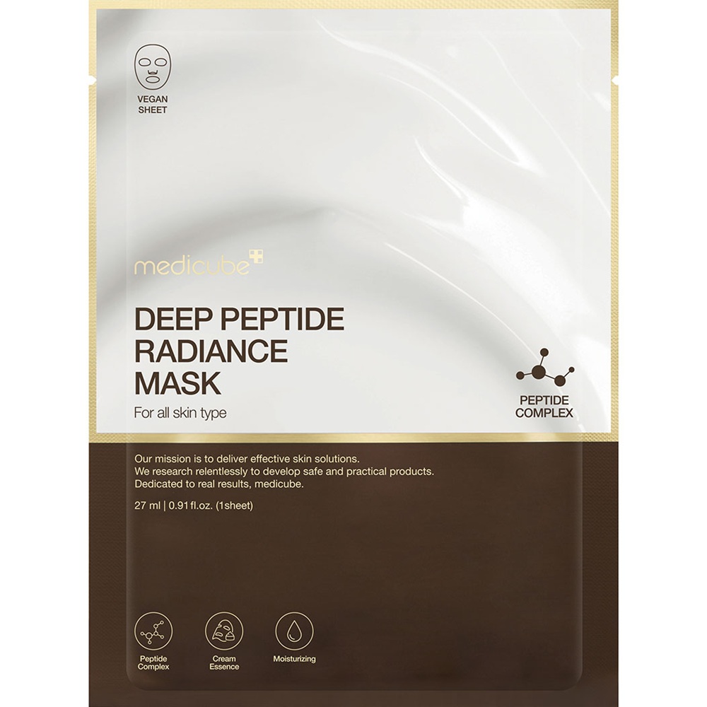 Masca iluminatoare cu peptide, niacinamida si Centella asiatica Deep Peptide Radiance, 27 ml, Medicube