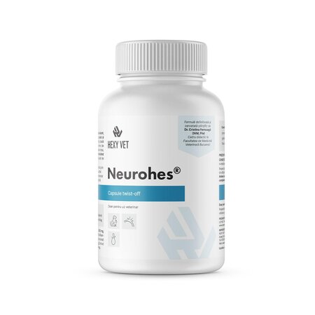 Supliment pentru caini si pisici cu probleme neurologice sau osteoarticulare Neurohes, 60 capsule, Hexy Vet
