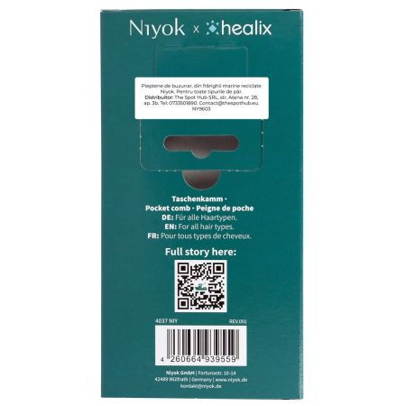 Pieptan de buzunar din materiale reciclate Comb Recycled, 1 bucata, Niyok 711839