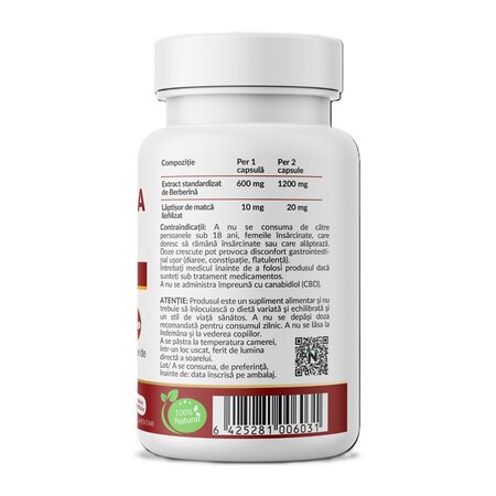 Berberina Plus, 600 mg, 30 capsule vegetale, Nutrific 689942