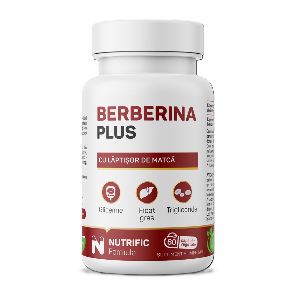 Berberina Plus, 600 mg, 60 capsule vegetale, Nutrific