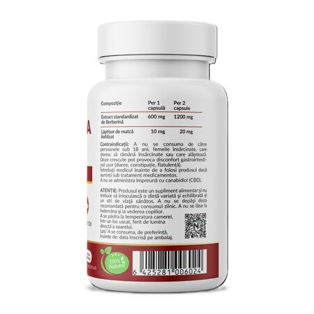 Berberina Plus, 600 mg, 60 capsule vegetale, Nutrific 689940
