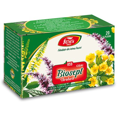 Ceai din plante medicinale Biosept Viroherb R59, 20 plicuri, Fares