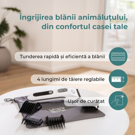 Aparat de tuns blana pentru caini si pisici PP 110 Love Your Pet, 1 bucata, Beurer 689581