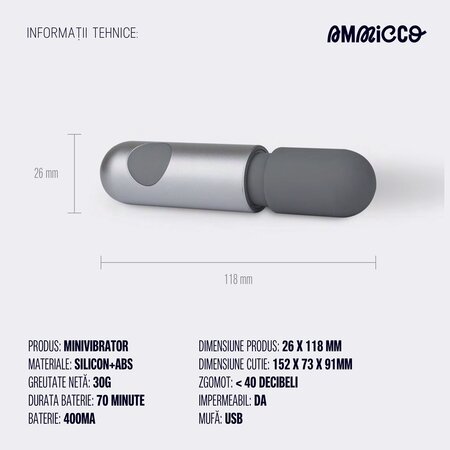 Vibrator mini Future Pleasure, 1 bucata, Ammicco 690447