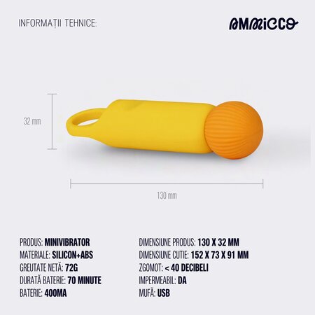 Vibrator mini Magic Wand, 1 bucata, Ammicco 690442