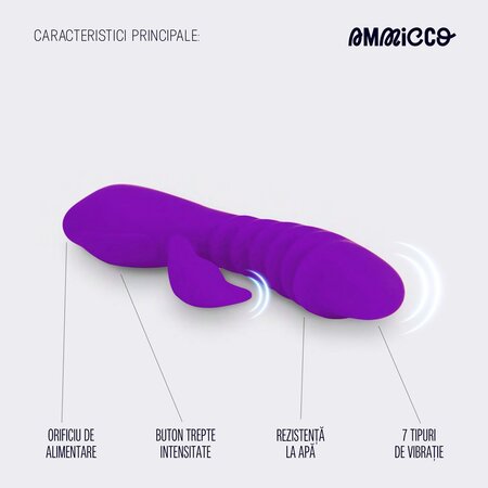 Vibrator cu functie de incalzire Double Pleasure, 1 bucata, Ammicco 690410