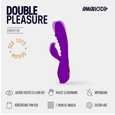 Vibrator cu functie de incalzire Double Pleasure, 1 bucata, Ammicco 690409