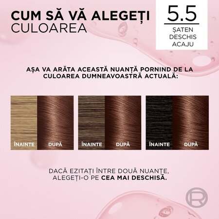 Vopsea de par cu acid hialuronic Excellence Color Creme 5.5 Saten Deschis Acaju, 192 ml, Loreal 689723
