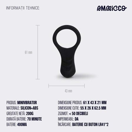 Inel vibrator Power Ring, 1 bucata, Ammicco 690404