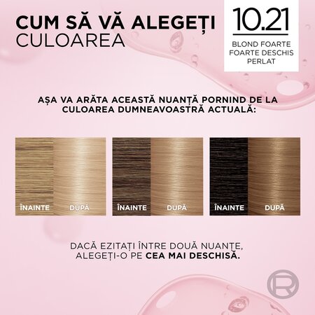 Vopsea de par cu acid hialuronic Excellence Color Creme 10.21 Blond Foarte Deschis Perlat, 192 ml, Loreal 689819