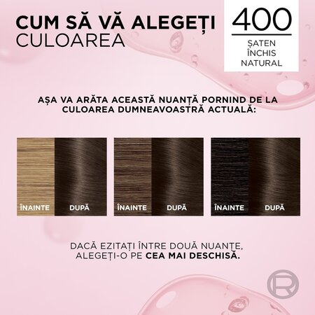 Vopsea de par cu acid hialuronic Excellence Color Creme 400 Saten Inchis Natural, 192 ml, Loreal 689833