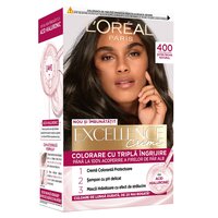 Vopsea de par cu acid hialuronic Excellence Color Creme 400 Saten Inchis Natural, 192 ml, Loreal