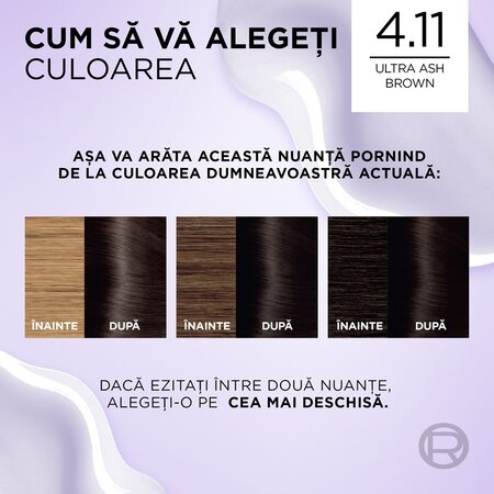 Vopsea de par Excellence Cool Creme 4.11 Ultra Ash Brown, 192 ml, Loreal 689882