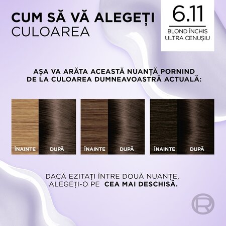 Vopsea de par Excellence Cool Creme 6.11 Ultra Ash Dark Blonde, 192 ml, Loreal 689898