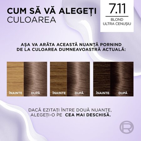 Vopsea de par Excellence Cool Creme 7.11 Ultra Ash Blonde, 192 ml, Loreal 689906