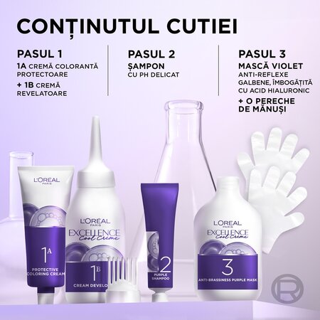 Vopsea de par Excellence Cool Creme 8.11 Ultra Ash Light Blonde, 192 ml, Loreal 689911
