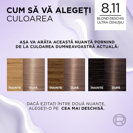 Vopsea de par Excellence Cool Creme 8.11 Ultra Ash Light Blonde, 192 ml, Loreal 689913