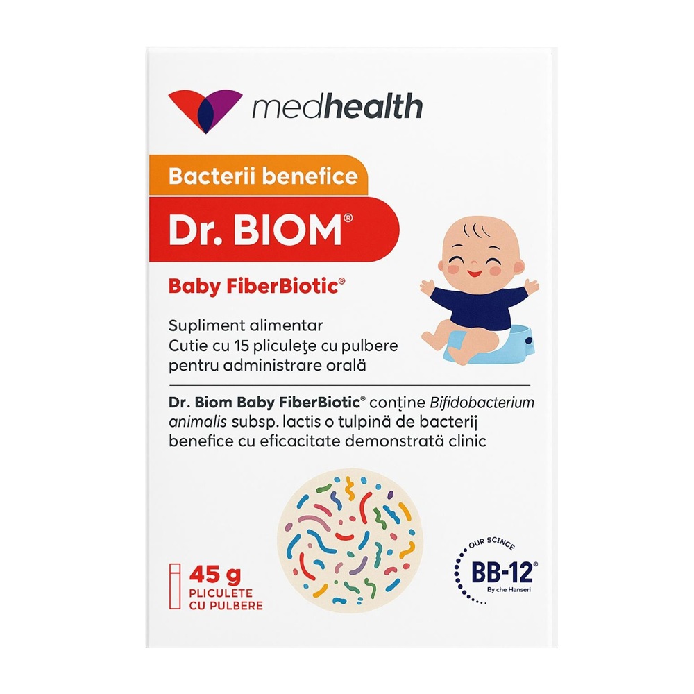 Bacterii benefice Dr. Biom Baby FiberBiotic, 15 plicuri, ND Medhealth