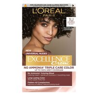 Vopsea de par fara amoniac Excellence Universal 1U Black, 192 ml, Loreal