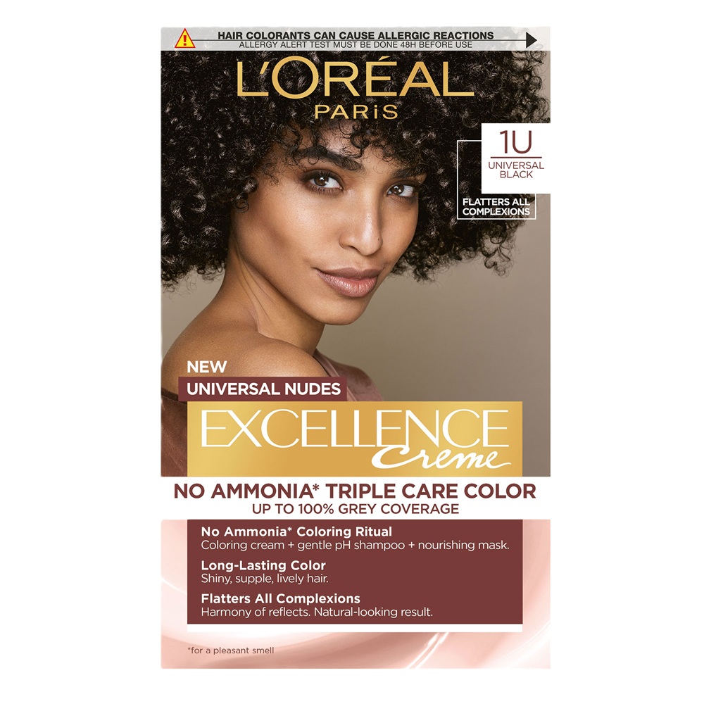 Vopsea de par fara amoniac Excellence Universal Black, 192 ml, Loreal