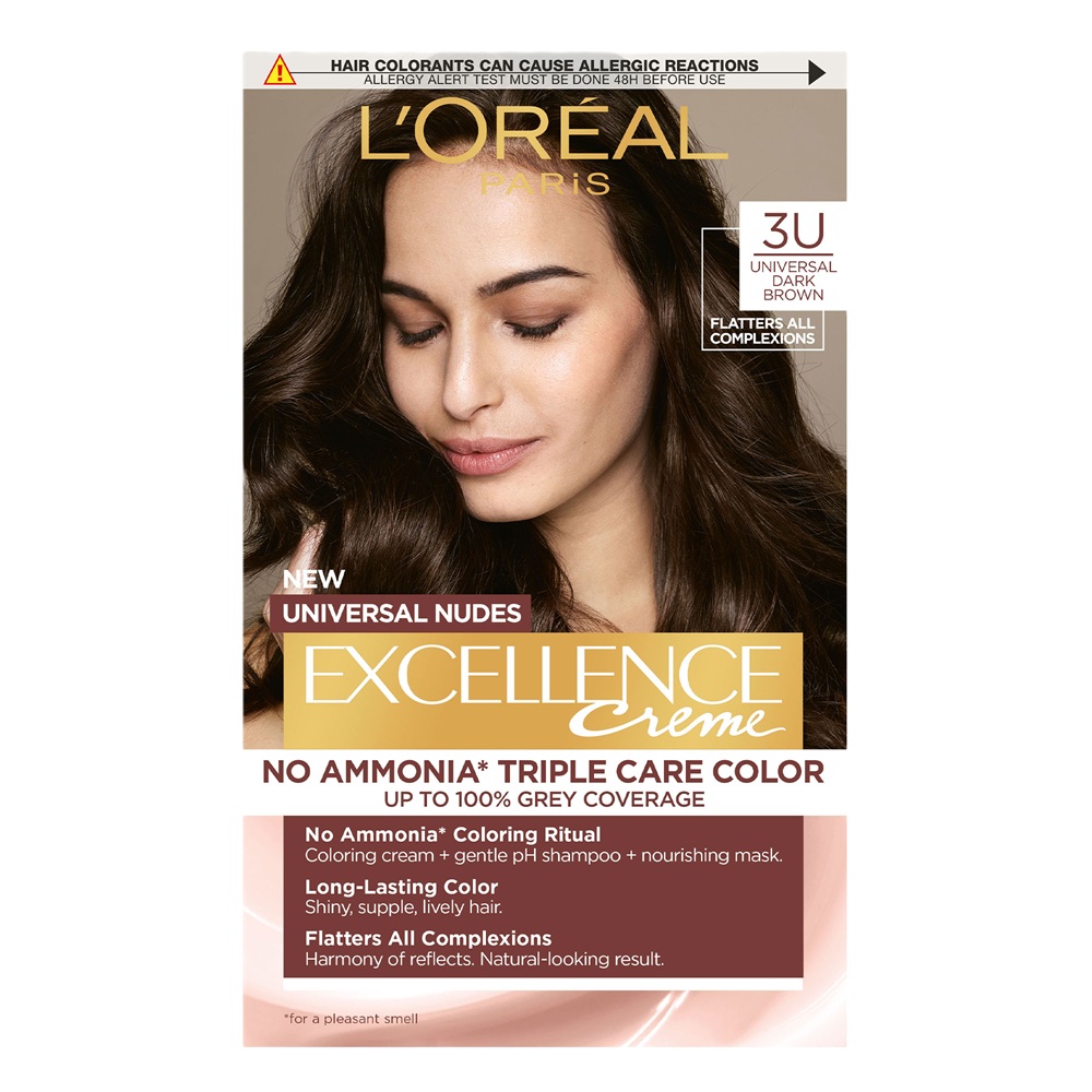 Vopsea de par fara amoniac Excellence Universal Dark Brown, 192 ml, Loreal