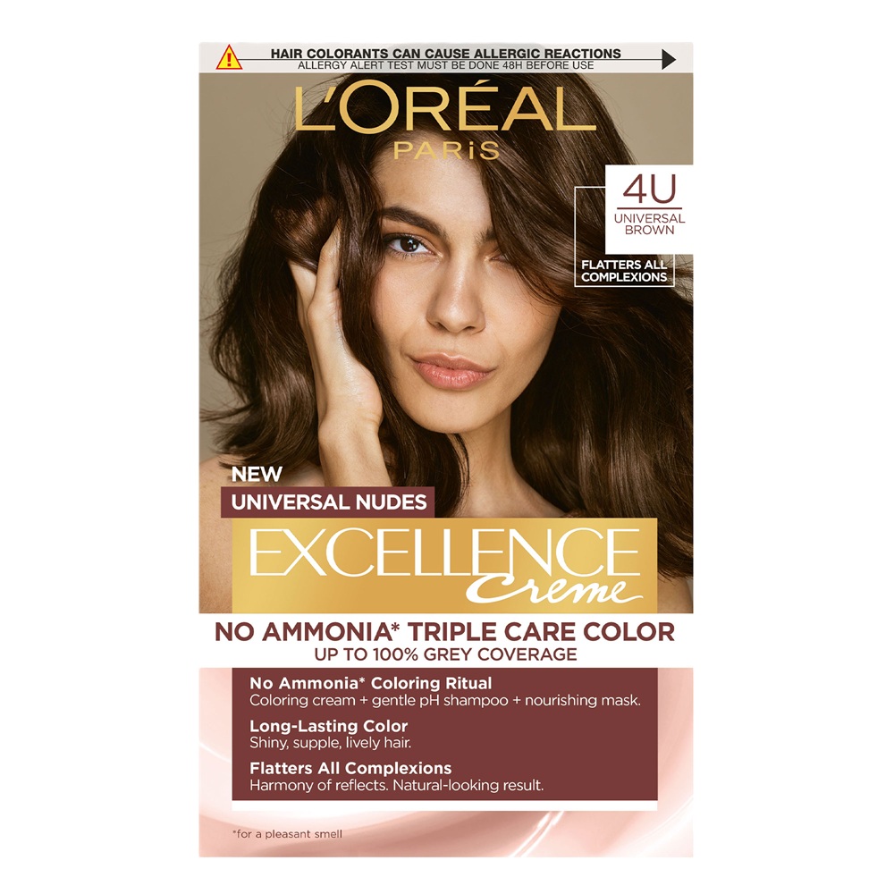 Vopsea de par fara amoniac Excellence Universal Brown, 192 ml, Loreal