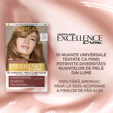 Vopsea de par fara amoniac Excellence Universal 7U Blonde, 192 ml, Loreal 690241