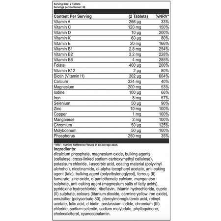 Multivitamine si minerale Health Series, 60 tablete, Benefit Nutrition 690310