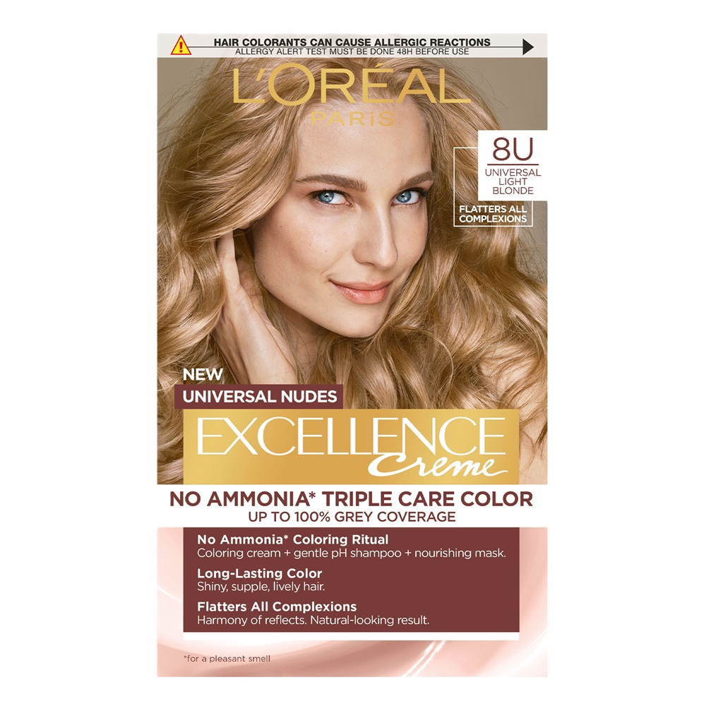 Vopsea de par fara amoniac Excellence Universal Light Blonde, 192, Loreal