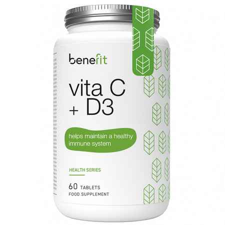 Vitamina C si Vitamina D3 Health Series, 60 tablete, Benefit Nutrition