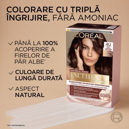 Vopsea de par fara amoniac Excellence Universal 9U Very Light Blonde, 192 ml, Loreal 696034