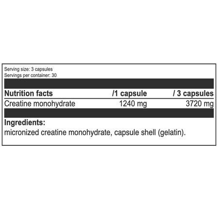 Creatina monohidrat Black Series, 90 capsule, Benefit Nutrition 690377