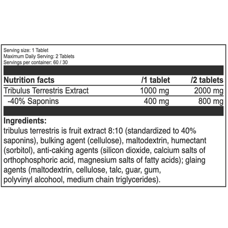 Tribulus Terrestris Black Series, 1000 mg, 60 tablete, Benefit Nutrition 690383