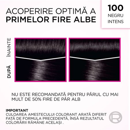 Vopsea de par fara amoniac Casting Creme Gloss 100 Negru Intens, 180 ml, Loreal 692391