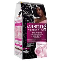Vopsea de par fara amoniac Casting Creme Gloss 100 Negru Intens, 180 ml, Loreal