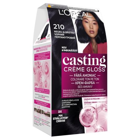 Vopsea de par fara amoniac Casting Creme Gloss 210 Negru Albastrui, 1 bucata, L'Oreal Paris