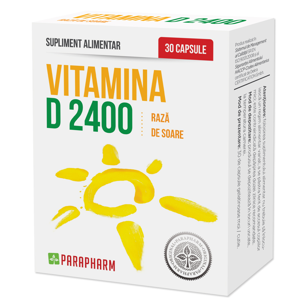 Vitamina D 2400, 30 capsule, Parapharm