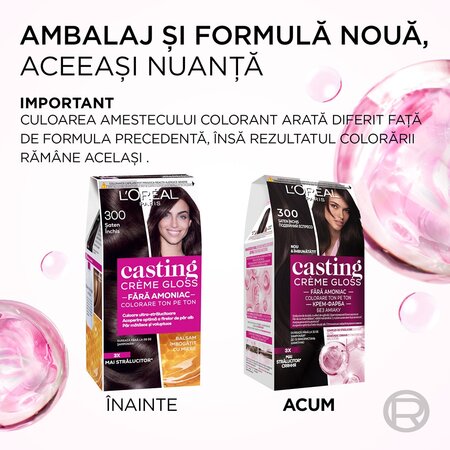 Vopsea de par fara amoniac Casting Creme Gloss 300 Saten Inchis, 180 ml, Loreal 692422