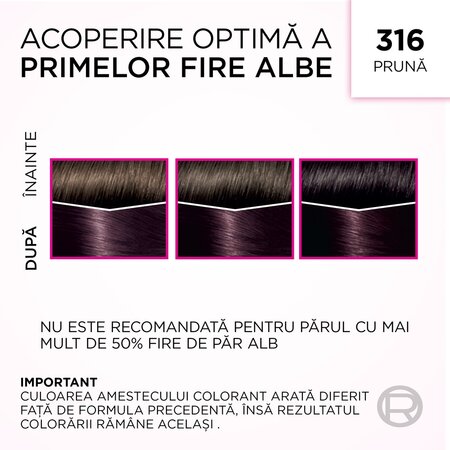Vopsea de par fara amoniac Casting Creme Gloss 316 Pruna, 180 ml, Loreal 692431