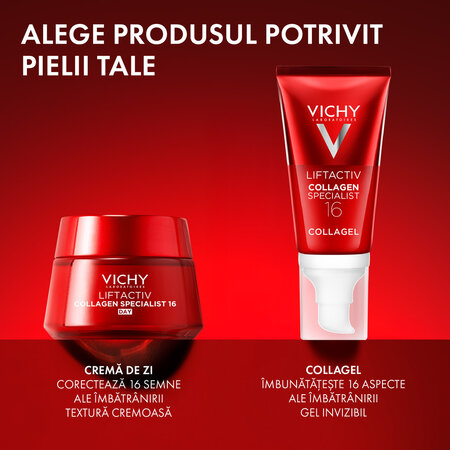 Gel pentru iluminarea si hidratarea tenului Liftactiv Collagen Specialist 16 Collagel, 50 ml, Vichy 690653