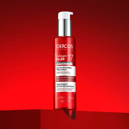 Tratament ultra-reparator cu peptide Pro-Colagen si acid citric Dercos Collagen 17 Filler, 150 ml, Vichy 690682